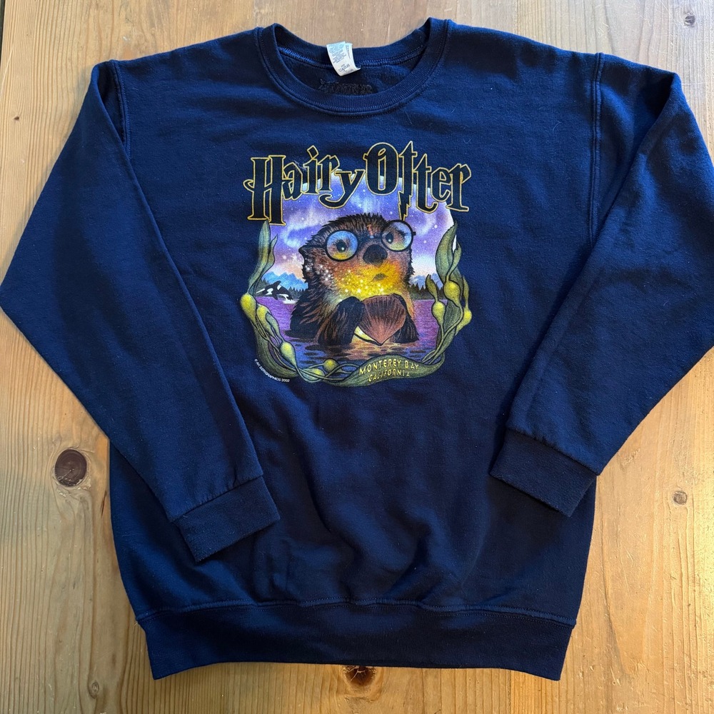 Hairy Otter Monterey Bay California Sweatshirt Size Youth Large Womens Small